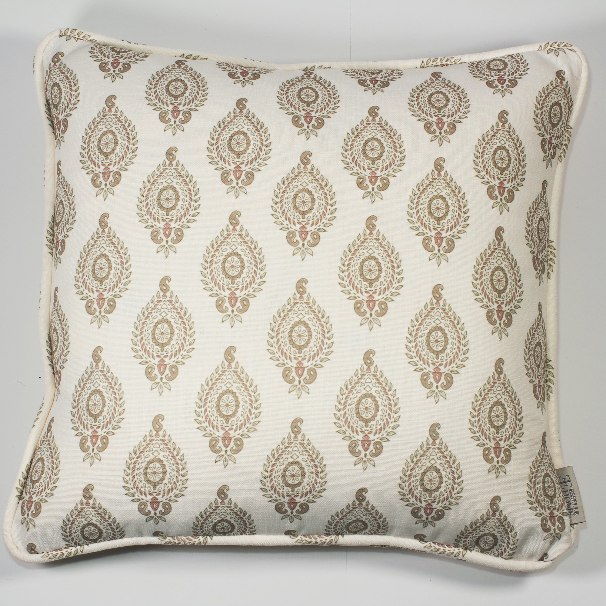 Naya Motif Modern Cushion In Neutral Rose Pink